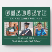 Graduate Modern Green 3 Foto Abschluss Fotoplatte (Vorderseite)