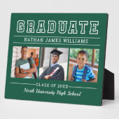 Graduate Modern Green 3 Foto Abschluss Fotoplatte (Seite)