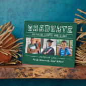 Graduate Modern Green 3 Foto Abschluss Fotoplatte (Seite)