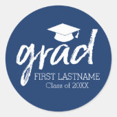 Graduate Modern Letters Grad Runder Aufkleber (Vorderseite)