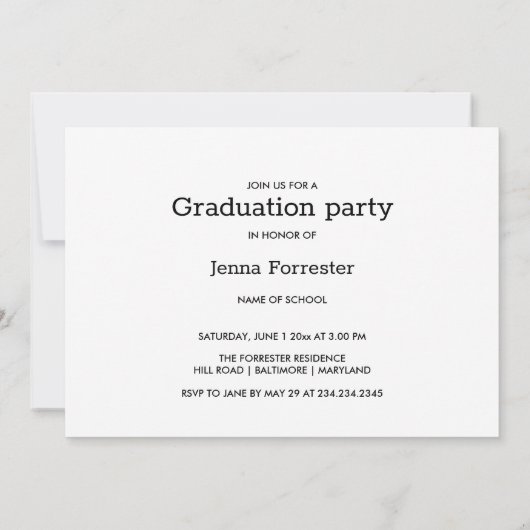 Graduate Modern Minimal Script Three Photos Einladung (Rückseite)