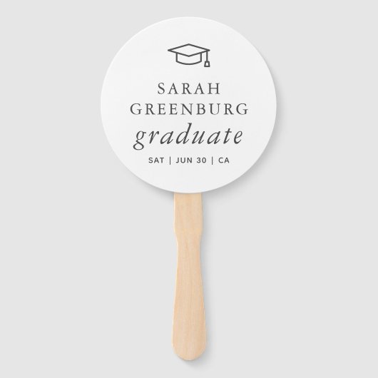 Graduate Modern Minimalistisch Simple Chic Abschlu Fächer (Rückseite)