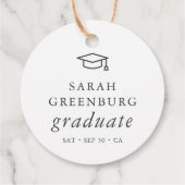 Graduate Modern Minimalistisch Simple Chic Abschlu Geschenkanhänger (Rückseite)
