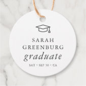 Graduate Modern Minimalistisch Simple Chic Abschlu Geschenkanhänger (Vorderseite)