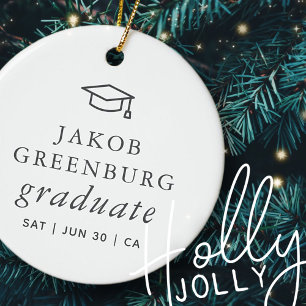Graduate Modern Minimalistisch Simple Chic Abschlu Keramik Ornament