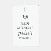 Graduate Modern Minimalistisch Simple Chic Abschlu Ornament Aus Metall (Vorderseite links)
