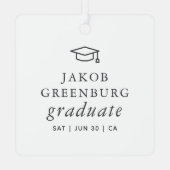 Graduate Modern Minimalistisch Simple Chic Abschlu Ornament Aus Metall (Rückseite)