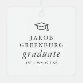 Graduate Modern Minimalistisch Simple Chic Abschlu Ornament Aus Metall (Vorderseite)