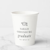 Graduate Modern Minimalistisch Simple Chic Abschlu Pappbecher (Vorderseite)