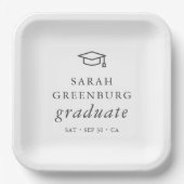Graduate Modern Minimalistisch Simple Chic Abschlu Pappteller (Vorderseite)