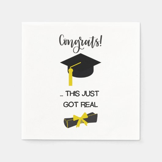 Graduate Modern Minimalistisch Simple Chic Abschlu Serviette (Vorderseite)