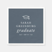 Graduate Modern Minimalistisch Simple Chic Abschlu Serviette (Vorderseite)