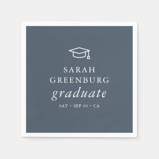 Graduate Modern Minimalistisch Simple Chic Abschlu Serviette (Vorderseite)