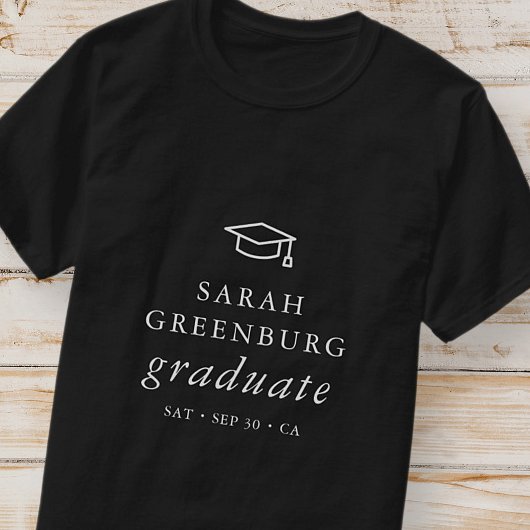 Graduate Modern Minimalistisch Simple Chic Abschlu T-Shirt