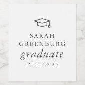 Graduate Modern Minimalistisch Simple Chic Abschlu Weinetikett (Einzelnes Label)