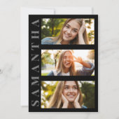 Graduate Modern Minimalistisch Simple Three Foto Einladung (Vorderseite)