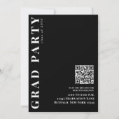 Graduate Modern Minimalistisch Three Foto QR Code Einladung (Rückseite)