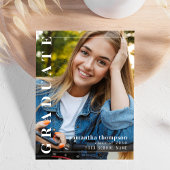 Graduate Modern Minimalistisch Two Foto | QR-Code Postkarte