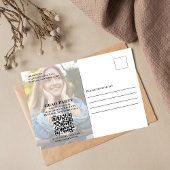 Graduate Modern Minimalistisch Two Foto | QR-Code Postkarte