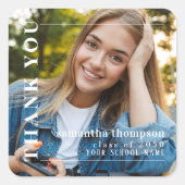 Graduate Modern Minimalistisch Vielen Dank Quadratischer Aufkleber (Vorderseite)