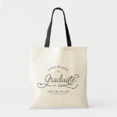 Graduate Modern Script Gold Heart Abschluss Name Tragetasche (Vorne)