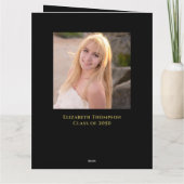 Graduate Modern Simple Calligraphy Gold Vielen Dan Dankeskarte (Rückseite)