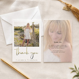 Graduate Modern Simple Calligraphy Gold Vielen Dan Dankeskarte