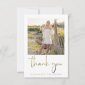 Graduate Modern Simple Calligraphy Gold Vielen Dan Dankeskarte (Vorderseite)