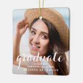 Graduate Modern Simple Custom 2 Foto Abschluss Keramikornament (Links)