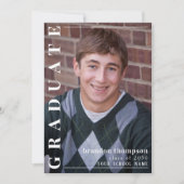 Graduate Modern Simple Foto Minimalistisch Green Einladung (Vorderseite)