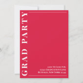 Graduate Modern Simple Foto Minimalistisch Red Einladung (Rückseite)