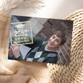 Graduate Modern Simple Foto Template Gold Einladung