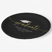 Graduate Modern Simple Gold Graduation Cap Pappteller (Schrägansicht)