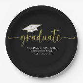 Graduate Modern Simple Gold Graduation Cap Pappteller (Vorderseite)
