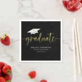 Graduate Modern Simple Gold Graduation Cap Serviette (Beispiel)