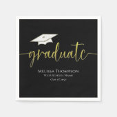Graduate Modern Simple Gold Graduation Cap Serviette (Vorderseite)