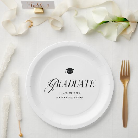 Graduate Modern Simple Graduation Party Pappteller (Hochzeit)