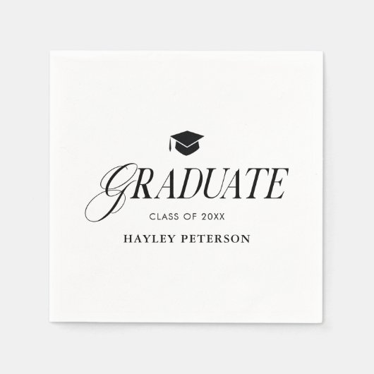 Graduate Modern Simple Graduation Party Serviette (Vorderseite)