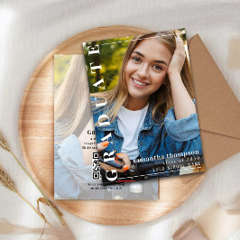 Graduate Modern Simple Stylish Foto Typografie Einladung