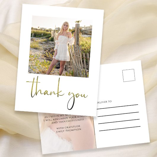 Graduate Modern Simple Trendy Minimalistisch Danke Postkarte