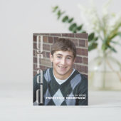 Graduate Modern Simple Twp Foto Grad Elegant Postkarte (Stehend Vorderseite)