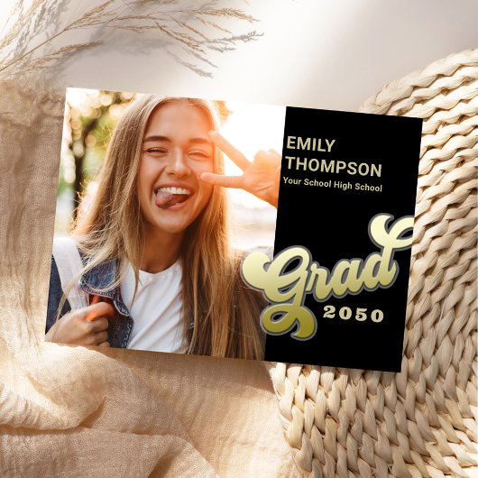 Graduate Modern stilvoll Retro Grad Gold Einladung