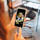 Graduate Modern Stylish Foto Gold Calligraphy Einladung