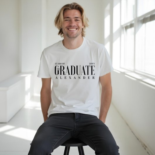 Graduate Modern Trendy Class of 2022 Grad Name T-Shirt