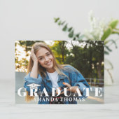 Graduate Modern Two Foto Simple Typografy Einladung (Stehend Vorderseite)