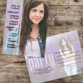 Graduate Modern Typografy Foto Template Postkarte