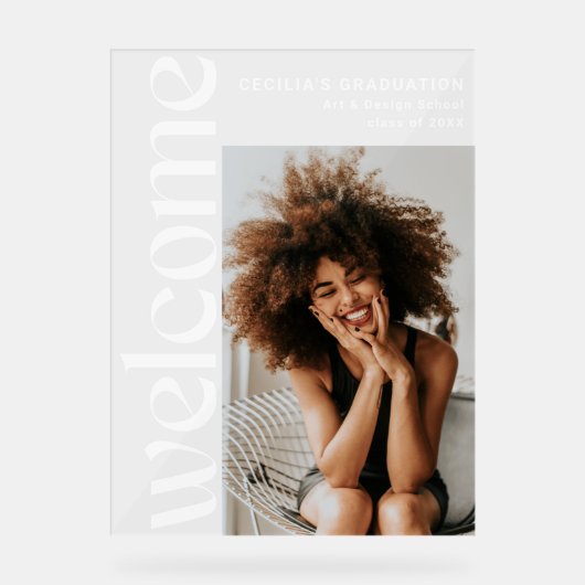 Graduate Modern Vertikal Foto Acrylschild (Vorderseite)