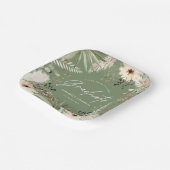 Graduate moderne Pampas Rasen grün elegant Pappteller (Gewinkelt)