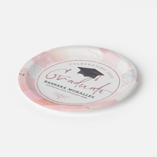 Graduate moderne Typografie mädchenhaften geometri Pappteller (Schrägansicht)