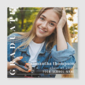 Graduate Modernes Minimalistisches einfaches Foto  Magneteinladung (Vorderseite)